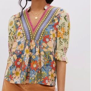 Anthropologie Blink London Stephanie Floral Top